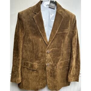 BGSD Suede Jacket Blazer Mens XL Brown Leather 2 Button Lined Coat Western